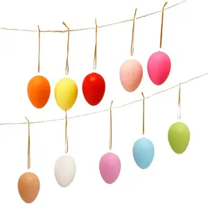 12 huevos blancos coloridos para niños de Pascua huevos de Pascua hechos a mano DIY Set