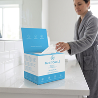 Lingettes nettoyantes biodégradables en fibres de viscose, extra-larges, pour le visage, avec fermeture magnétique, en boîte, très populaires