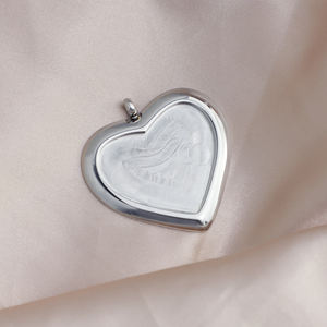 <span class=keywords><strong>Pendentif</strong></span> cadre <span class=keywords><strong>photo</strong></span> <span class=keywords><strong>coeur</strong></span> personnalisé en acier inoxydable pour collier - Product Image 2