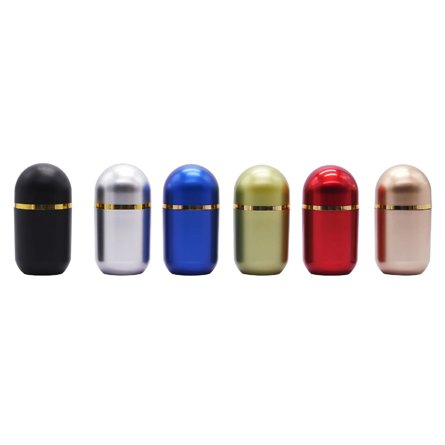Offre Spéciale 5ml 10ml 15ml 30ml 60ml Mini bouteille de récipient en plastique en forme de balle noir mat pour les capsules de pilules de bonbons avec bouchon à vis