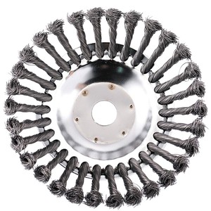 Cabezal de desbrozadora industrial giratorio de 4 tiempos con cepillo de acero, rueda de alambre de acero trenzado de 6/8 pulgadas, accesorio de desbrozadora a gasolina de acero inoxidable - Product Image 3