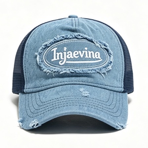 Custom Vintage Trucker Hat Dad Hat Mesh Baseball Cap with Embroidered Washed Cotton Snapback Cap for Outdoor Sport - Product Image 1
