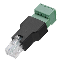 Adaptateur de borne à vis Globaltone, connecteur Ethernet RJ11 6P4C mâle vers 4 broches AV, plastique et métal noir et vert, modèle JT1281-1