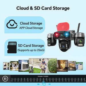 Caméra de sécurité Rscamtom à quatre objectifs, 24/7, AOV PTZ, batterie solaire, 4G Sim, enregistrement 24 heures, WIFI, IP66, sans fil, audio bidirectionnel, CCTV - Product Image 6