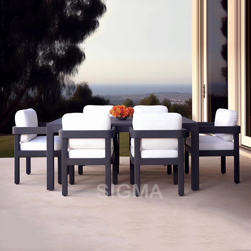 High-end Outdoor Furniture Dining table Set Aluminum garden Furniture Patio Dining Table And Chair Set