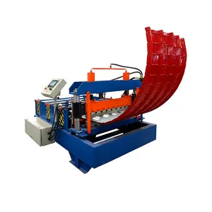 Máquina de formación de rollos curvos, máquina de fabricación de láminas de metal para azulejos de techo