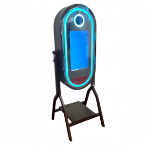 Miroir <span class=keywords><strong>à</strong></span> selfie de <span class=keywords><strong>mariage</strong></span> en bois de chêne, écran tactile interactif, borne <span class=keywords><strong>photo</strong></span> avec imprimante intégrée, fonction d'impression instantanée - Product Image 6