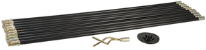 Locking <strong>Drain</strong> <strong>Rod</strong> Kit Interlocking <strong>Rods</strong> Double Worm Screw Plunger Head Sewerage Waste Soil Pipe <strong>Set</strong> - Product Image 4