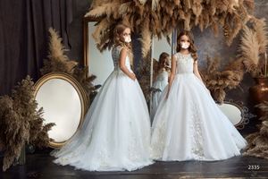 Lunghezza del pavimento di vendita calda il vestito dal Tutu di Tulle del partito della principessa delle neonate dei vestiti della ragazza di fiore di nozze più belli - Product Image 5