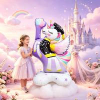 Ballon de fête en aluminium imprimé en gravure, grand format, licorne, équidé, coloré, écologique, métallique 4D, Dream Fantastic