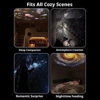 Mini Proyector de Estrellas 2 en 1, Lámpara Nocturna de Cielo Estrellado, Lámpara Ambiental de Diseño Moderno y Minimalista, Alimentada por USB para Dormitorio