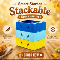 Boîte de stockage réfrigérée pour fruits en plastique PP pliable, 5 mm, 600x400x300 mm, recyclable, imprimée UV, pour la vente en gros
