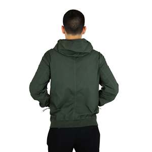 Men's <b>Jacket</b> UKE8000 Green Hooded Zip Front Casual Wear - Product Image 3