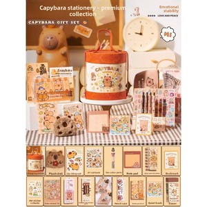 Nuevo Set de Regalo de Papelería Promocional para Oficina, Planificador <span class=keywords><strong>con</strong></span> Diseño de Capibara Abrazando una Lata, Ideal para Niñas, Regalo de Cumpleaños Perfecto - Product Image 3