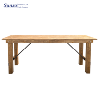 Table de ferme rustique pliable en bois de pin d'extérieur, mobilier de ferme, table à manger pliable pour les événements