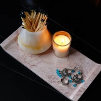Stonekocc lumière luxe naturel marbre bijoux stockage rose pierre plateau hôtel maison ornements décoratifs objet