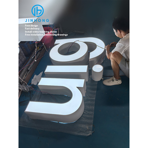 กล่องไฟ3D <span class=keywords><strong>ป้าย</strong></span>ตัวอักษร3D โลหะสแตนเลสตัดด้วยเลเซอร์เครื่องพิมพ์ป้าย3D สัญลักษณ์ตัวอักษรโลโก้อาคารพาณิชย์ - Product Image 2