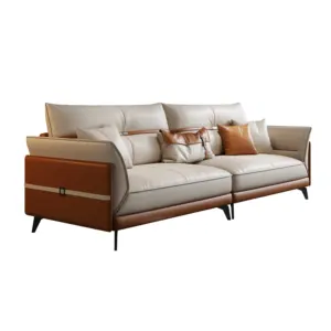 Chất Lượng Cao Sang Trọng Sofa Ba Người Ghế Kích Thước Đầy Đủ Mềm Da Đồ Nội Thất Kích Thước Đầy Đủ Nhà Sofa