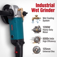 Meuleuse humide sans poussière 1200W 125mm à refroidissement par eau pour le polissage de pierre, marbre, granit, béton, double isolation