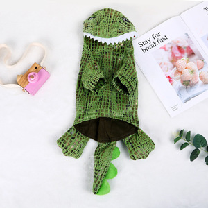 Costume de crocodile vert pour animaux de compagnie, tenue d'Halloween pour chien, vêtements de transformation pour petits chiens - Product Image 3