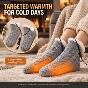 Custom Fleece-Lined Heated <b>Socks</b> for Hosiery Brands with OEM ODM Product Development, Private Label and Branded Packaging Design - Product Image 2
