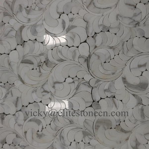 Revestimiento de Cocina de Mármol con Mosaico de Corte por Chorro de Agua en Latón para Paredes y Pisos - Product Image 3