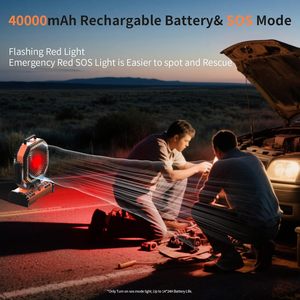 Ventilateur de camping électrique portable léger de 12 pouces, batterie rechargeable de 40 000 mAh, lumière LED, mode <span class=keywords><strong>SOS</strong></span>, oscillation automatique, sans balais - Product Image 5