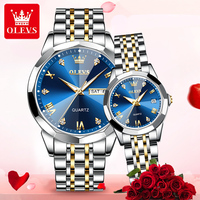 Montre-bracelet OLEVS 9931 personnalisée OEM de luxe en acier inoxydable, classique, pour homme, femme, couple, montres à quartz
