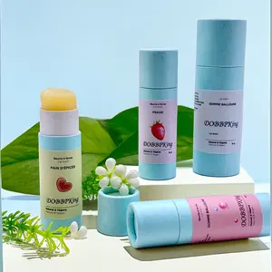 Tube Deodorant Stick Papp röhrchen Kraft verpackungs behälter Hochwertiges kleines rundes Lippen balsam papier Neues kosmetisches Bastel papier