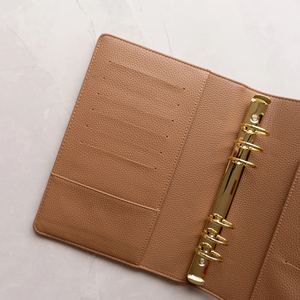 Custom Brown Daily Use A5 Size PU <b>Leather</b> Hardcover <b>Binder</b> Set for Business and Student Diary Loose-leaf Notebook - Product Image 3