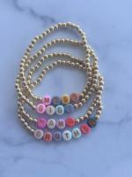 Bracelet personnalisé avec perles, fait main, extensible, en acier inoxydable, cadeau de bijoux pour femme, meilleure amie, anniversaire