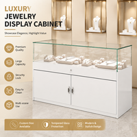Vitrine de luxe pour bijoux, comptoir en verre trempé avec rangement, présentoir moderne pour montres pour magasin de détail