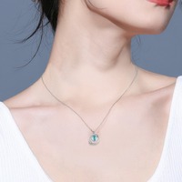 S925 argent Sterling Aurora pierres précieuses collier diamant doux planète collier ras du cou bijoux de mode colliers pour femmes