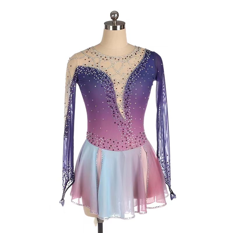 slim fit dress slacks Aurora Ice Frost Patterns Skating Dress Adult Large