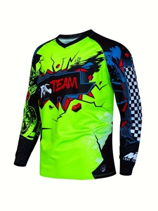 Maillot de Ciclismo de Montaña RAC TEAM para Hombre, Estampado Informal, para Descenso, MTB, Motocross, 100% Poliéster, Secado Rápido, Transpirable, Manga Larga - Product Image 1
