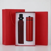 Ensemble de parapluies et de gourdes en acier inoxydable avec impression numérique de logo personnalisé pour cadeaux d'entreprise et produits promotionnels de bureau