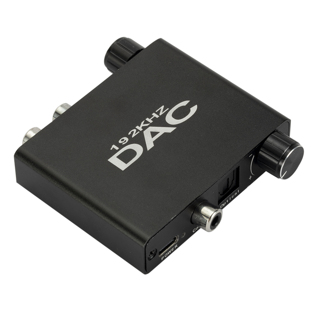 Digital to Analog Audio Converter with Volume Adjustment and Bass Control 192Khz Digital to Analog Audio Converter