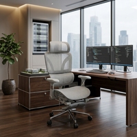 Chaise de bureau ergonomique de luxe moderne en maille intégrale pour le bureau à domicile, avec soutien lombaire et accoudoirs réglables – Vente en gros directe usine