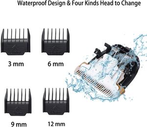 Kit de toilettage pour chien en acier inoxydable ABS à faible bruit, tondeuse à poils pour animaux de compagnie sans fil rechargeable, ensemble de tondeuses pour chien - Product Image 3