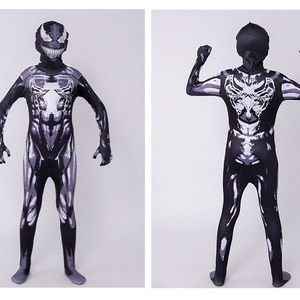Combinaison Venom noire imprimée en spandex, costume hiver 2023 pour Halloween, cosplay, garçons, Spiderman, jeu de rôle, street fashionista - Product Image 3