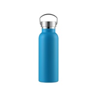 Bouteille d'eau isotherme à double paroi 17OZ/500ML à large ouverture, en acier inoxydable 304, avec couvercle à poignée