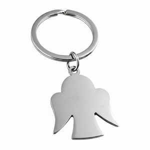 One Angelet <b>Metal</b> <b>Key</b> <b>Chain</b> Silver Finish Angel Shape Charm Keyring - Product Image 2