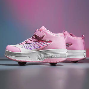 Chaussures à roulettes lumineuses avec roues alignées pour enfants, surface souple en EVA, roulements ABEC-7 - Product Image 2