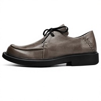 Chaussures habillées décontractées en cuir véritable à lacets pour hommes, collection été 2025, respirantes, à semelle souple en caoutchouc, idéales pour l'automne et la mode.