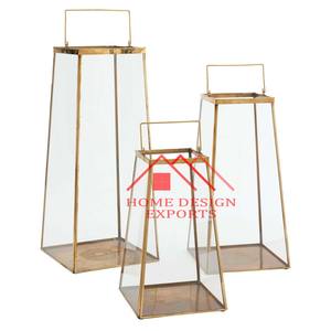 Unique Candle Lantern Jar for Wedding Decor 2025 Latest Design Iron & <b>Glass</b> Hanging Candle Votive Lantern - Product Image 2