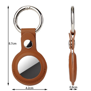 Mayorista Funda de cuero PU para llavero Etiquetas de aire antiarañazos Funda de cuero Llavero para mascotas para rastreador localizador de dispositivo de etiqueta de aire - Product Image 3