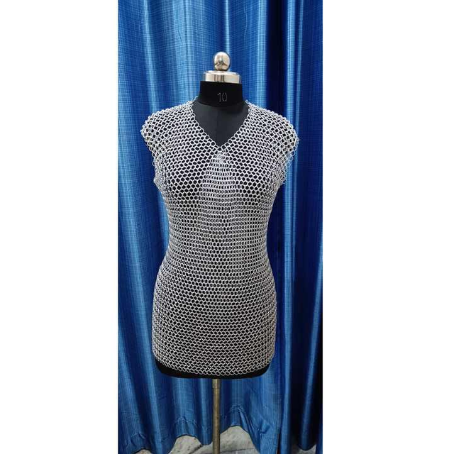 Aluminum Butted Ring Chainmail Shirt Renaissance Haubergeon Medieval Sleeveless Armour for Sale Metal Material