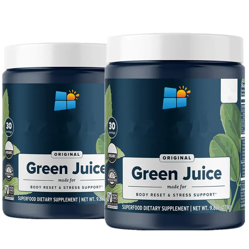 OEM/ODM/OBM Halal organik energi minuman hijau makanan super bubuk hijau jus membantu mengurangi hilangnya mendukung kontrol berat badan