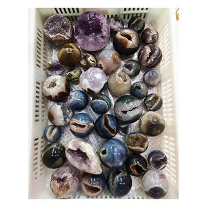 Esfera de amatista de roca <span class=keywords><strong>Natural</strong></span>, esfera de ágata, amatista, Geode, con drusa sonrisa, bolas esféricas de amatista - Product Image 1