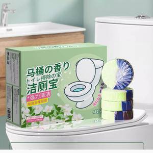 Bloc nettoyant pour toilettes <span class=keywords><strong>Spirit</strong></span> Treasure, solide, bleu, à bulles, désodorisant pour réservoir d'<span class=keywords><strong>eau</strong></span>, parfum <span class=keywords><strong>de</strong></span> gardénia et <span class=keywords><strong>de</strong></span> rose, lot <span class=keywords><strong>de</strong></span> 4 - Product Image 1